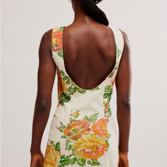 NWT Free People Mayberry floral Mini Shift Sleeveless Dress in Large/Retail $128 - Picture 4 of 5